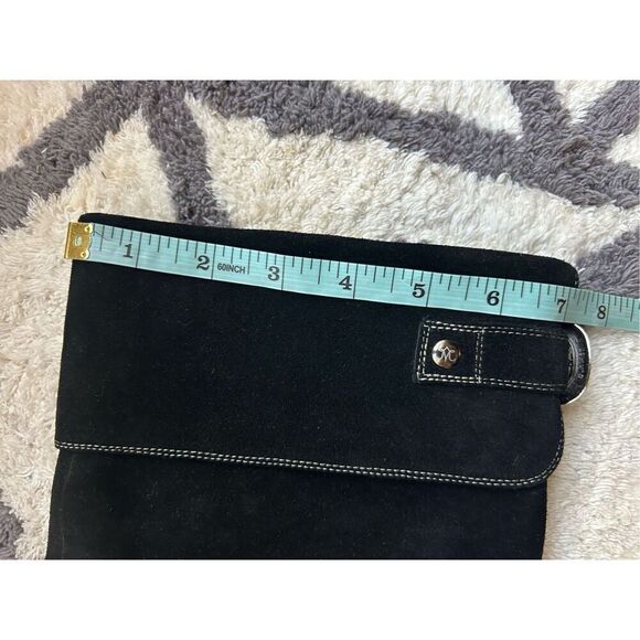 Johnston & Murphy black suede slouchy knee-high boots 7M pull-on casual - Picture 5 of 6